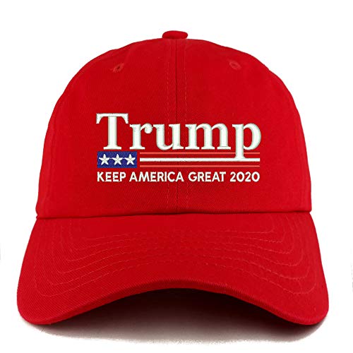 Trendy Apparel Shop Trump Keep America Great 2020 Flag Solid Unstructured Hat