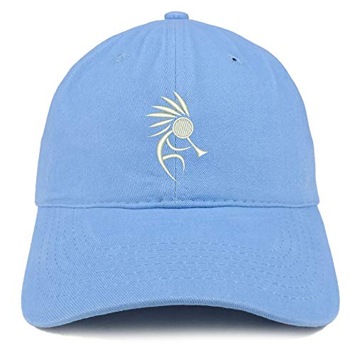 Trendy Apparel Shop Kokopelli Embroidered Soft Crown 100% Brushed Cotton Cap