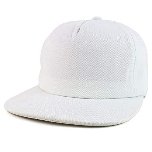 Trendy Apparel Shop Plain Unstructured 5 Panel Flat Bill Snapback Baseball Cap
