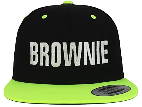 Trendy Apparel Shop Brownie White Embroidered Flat Bill 2-Tone Ball Cap