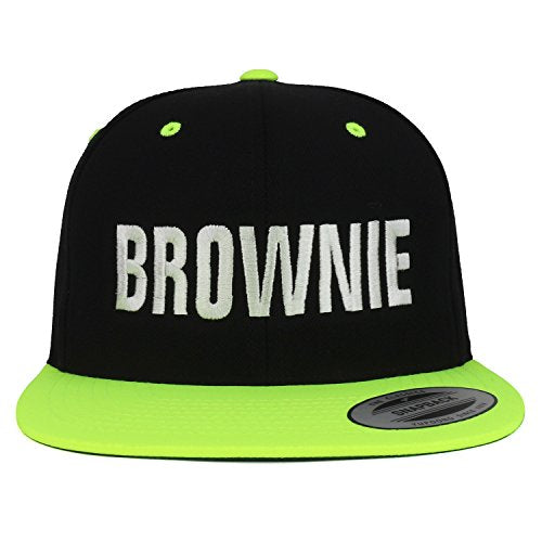 Trendy Apparel Shop Brownie White Embroidered Flat Bill 2-Tone Ball Cap