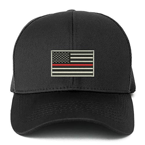 Trendy Apparel Shop XXL USA TRL Flag Embroidered Structured Trucker Mesh Cap