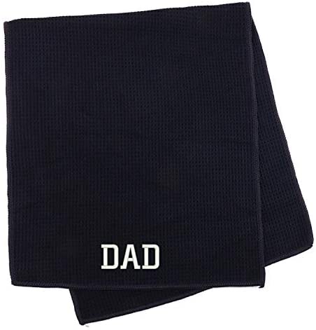 Trendy Apparel Shop Dad Embroidered Microfiber Waffle Textured Fitness Towel