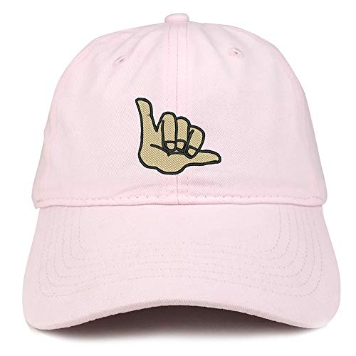 Trendy Apparel Shop Hang Loose Embroidered Soft Crown 100% Brushed Cotton Cap