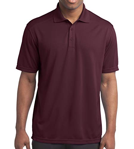 Trendy Apparel Shop Micro Double Mesh Moisture-Wicking Polyester Men's Polo Big and Tall Shirt