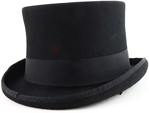 Trendy Apparel Shop Men's Wool Felt Tall Crown Top Hat