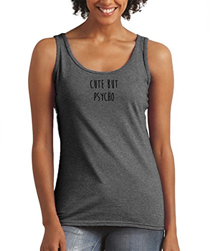 Trendy Apparel Shop Cute But Psycho Printed Women's Premium Relaxed Modern Fit Cotton Tank Top