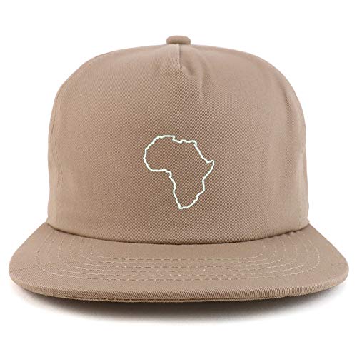 Trendy Apparel Shop Africa Map Outline Unstructured Flatbill Snapback Cap