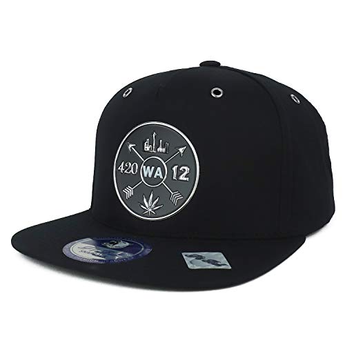 Trendy Apparel Shop Washington State Weed High Frequency Patch Snapback Cap