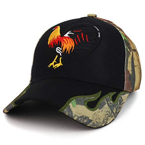 Trendy Apparel Shop Rooster Embroidered Structured Hunting Baseball Cap