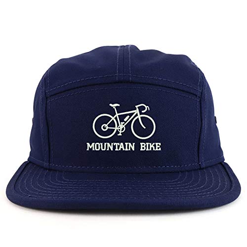 Trendy Apparel Shop Mountain Bike Text Embroidered 5 Panel Racer Baseball Cap