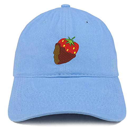 Trendy Apparel Shop Chocolate Dipped Strawberry Soft Crown 100% Brushed Cotton Cap