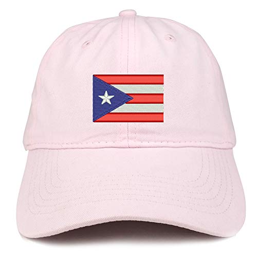 Trendy Apparel Shop Puerto Rico Flag Embroidered Soft Crown 100% Brushed Cotton Cap