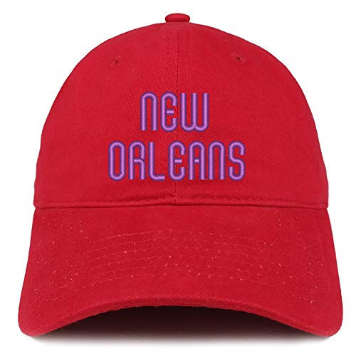 Trendy Apparel Shop New Orleans Text Embroidered Soft Crown 100% Brushed Cotton Cap