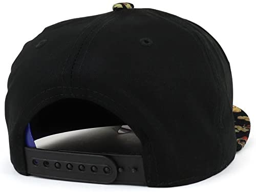 Trendy Apparel Shop Rose Floral Printed Velvet Flat Bill Cotton Snapback Cap - Black
