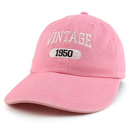Trendy Apparel Shop 70th Birthday Vintage Year Washed Cotton Adjustable Cap