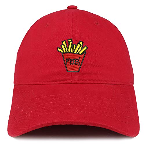 Trendy Apparel Shop Fries Embroidered Soft Crown 100% Brushed Cotton Cap