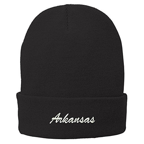 Trendy Apparel Shop Arkansas Embroidered Winter Folded Long Beanie