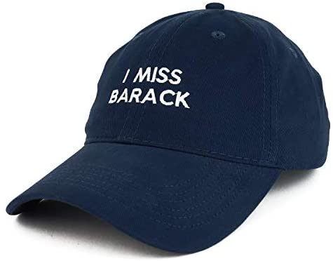 Trendy Apparel Shop I Miss Barack Embroidered Soft Crown 100% Brushed Cotton Cap Multipack Value Deal