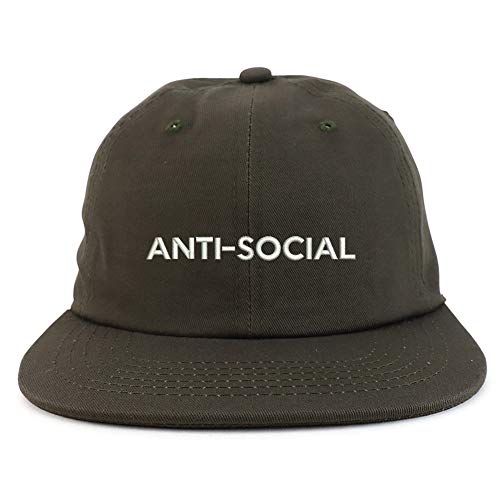 Trendy Apparel Shop Anti Social Embroidered Low Profile Cotton Snapback Cap