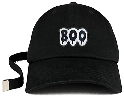 Trendy Apparel Shop Boo Patch Unstructured Extra Long Strap Dad Hat