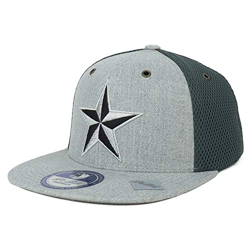 Trendy Apparel Shop Texas Lone Star Embroidered Flatbill Micro Mesh Snapback Cap