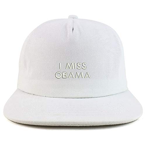 Trendy Apparel Shop I Miss Obama Cotton Unstructured Flatbill Snapback Cap