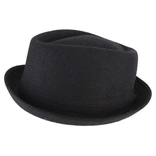 Trendy Apparel Shop Cotton Wool Blend Upbrim Porkpie Fedora Hat