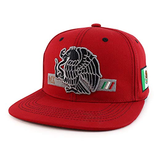 Trendy Apparel Shop Mexico Independence Eagle Snake Flatbill Snapback Ball Cap