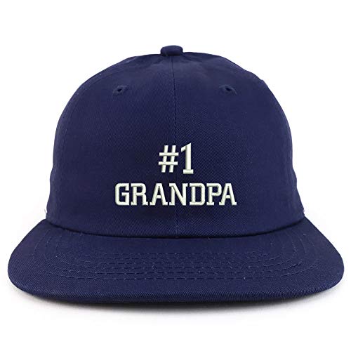 Trendy Apparel Shop Number 1 Grandpa Embroidered Low Profile Snapback Cap