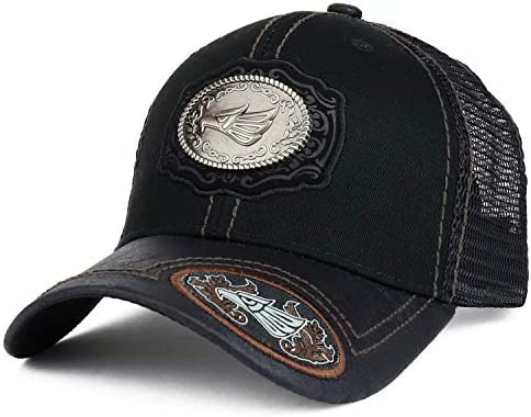 Trendy Apparel Shop Metallic Hecho en Mexico Eagle Emblem Trucker Ball Cap