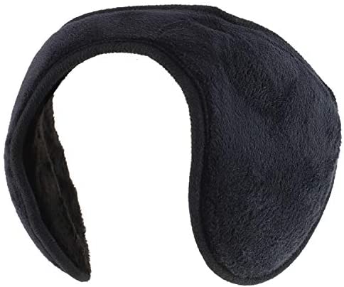 Trendy Apparel Shop Fleece Fur Lined Adjustable Therma Earmuff - Black