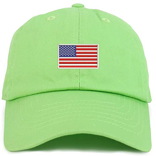 Trendy Apparel Shop Youth Sized White American Flag Embroidered Adjustable Unstructured Baseball Cap