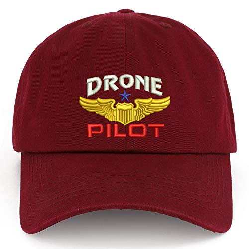 Trendy Apparel Shop XXL Drone Operator Pilot Embroidered Unstructured Cotton Cap