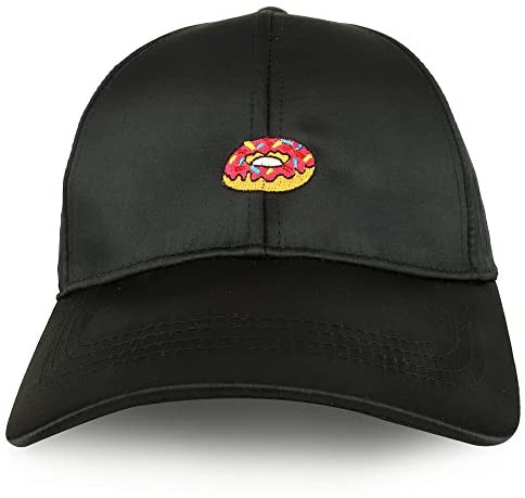 Trendy Apparel Shop Donut Emoticon Design Embroidered Satin Baseball Cap