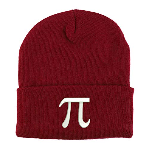 Trendy Apparel Shop Pi Day Symbol Embroidered Winter Long Cuff Beanie