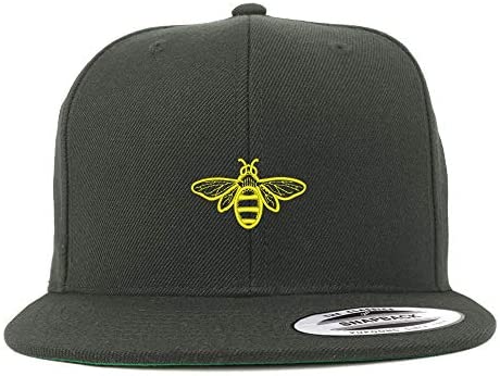 Trendy Apparel Shop Flexfit XXL Bee Embroidered Structured Flatbill Snapback Cap