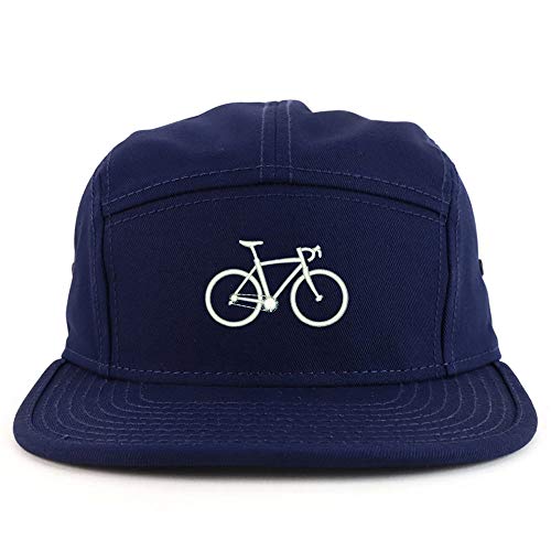 Trendy Apparel Shop Bicycle Embroidered 5 Panel Racer Baseball Cap