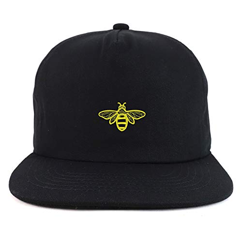 Trendy Apparel Shop Bee Embroidered Unstructured Flatbill Snapback Cap