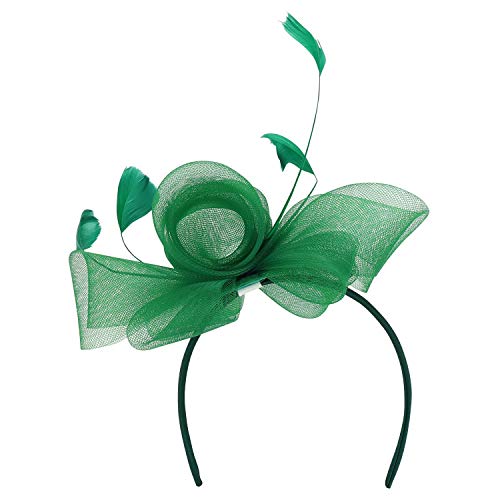 Trendy Apparel Shop Women's Bow and Feather Trimmed Cocktail Party Fascinator
