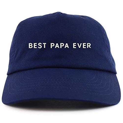 Trendy Apparel Shop Best Papa Ever One Line Embroidered 5 Panel Unstructured Soft Crown Baseball Cap