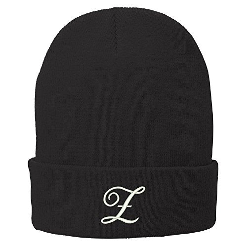 Trendy Apparel Shop Letter Z Embroidered Winter Knitted Long Beanie