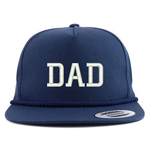 Trendy Apparel Shop Dad Embroidered 5 Panel Flatbill Braid Snapback Golf Cap