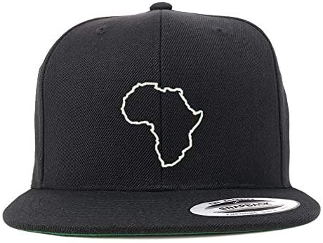 Trendy Apparel Shop Africa Map Outline Structured Flatbill Snapback Cap