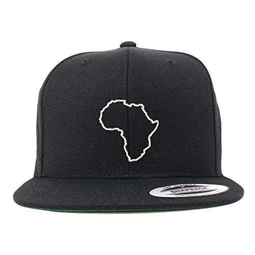 Trendy Apparel Shop Africa Map Outline Structured Flatbill Snapback Cap