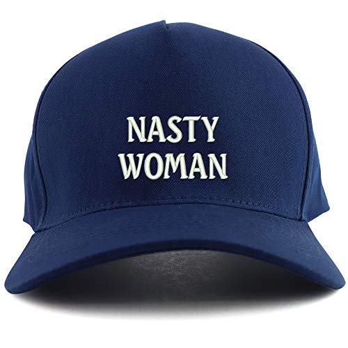 Trendy Apparel Shop Nasty Woman Embroidered Oversized 5 Panel XXL Baseball Cap