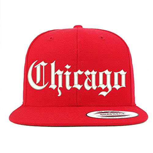 Trendy Apparel Shop Old English Font Chicago City Embroidered Flat Bill Cap