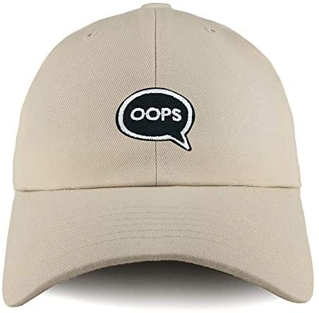 Trendy Apparel Shop Oops Patch Solid Cotton Unstructured Dad Hat