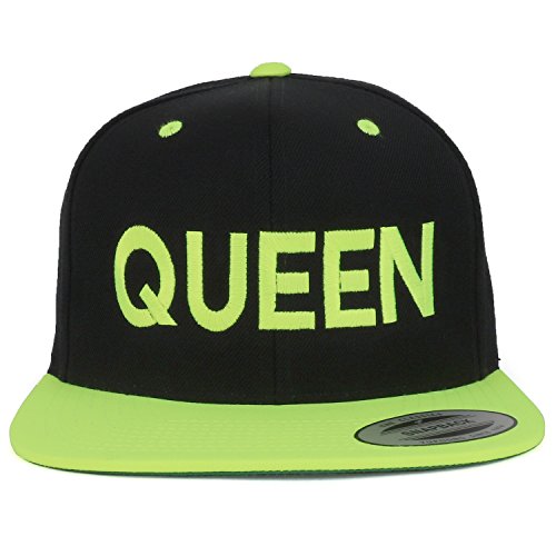 Trendy Apparel Shop Queen Embroidered Flat Bill 2-Tone Ball Cap