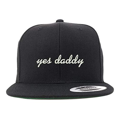 Trendy Apparel Shop Flexfit XXL Yes Daddy Embroidered Structured Flatbill Snapback Cap